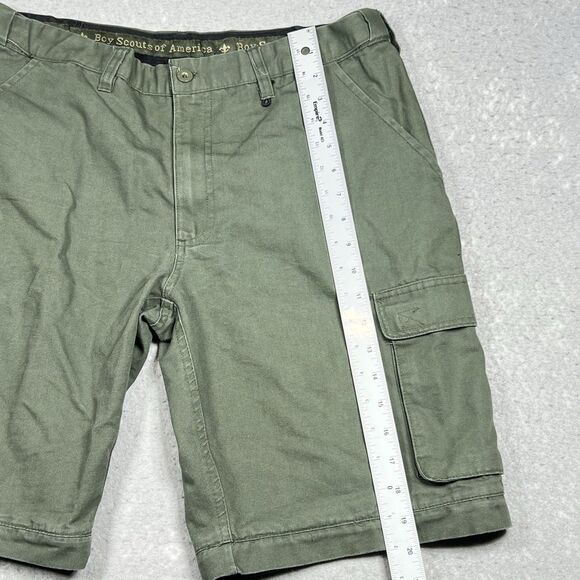 Boy Scouts Of America Cargo Short Men’s 32 Youth 20 Green Army Elastic Waist - Picture 6 of 11